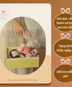 Set Quà Tặng Sinh Nhật, Ngày Lễ – Nến Thơm & Hoa Lụa Cao Cấp