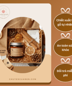 Set Hộp Quà - Nến Thơm Cao Cấp hương tuỳ chọn kèm Phụ kiện