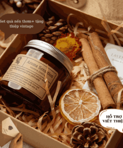 Set Hộp Quà - Nến Thơm Cao Cấp hương tuỳ chọn kèm Phụ kiện