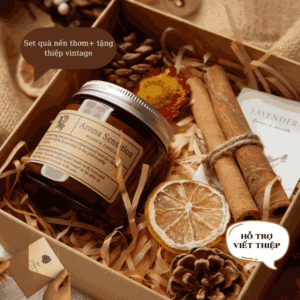 Set Hộp Quà - Nến Thơm Cao Cấp hương tuỳ chọn kèm Phụ kiện