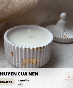 Khuôn nến ceramic thiết kế sọc nổi sang trọng, phù hợp làm nến thơm handmade decor và quà tặng.