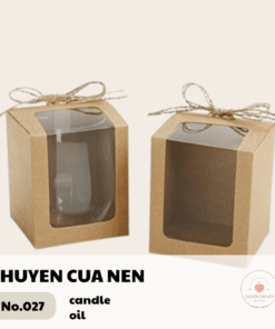 Hộp quà giấy kraft đựng nến thiết kế tối giản, sang trọng, phù hợp làm quà tặng và bảo quản nến thơm an toàn.